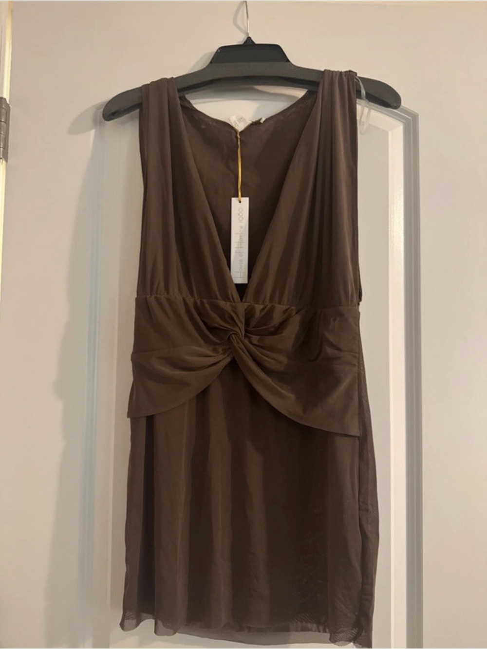 House of Harlow swim coverup - Sleeveless Brown Knot-Front Women’s